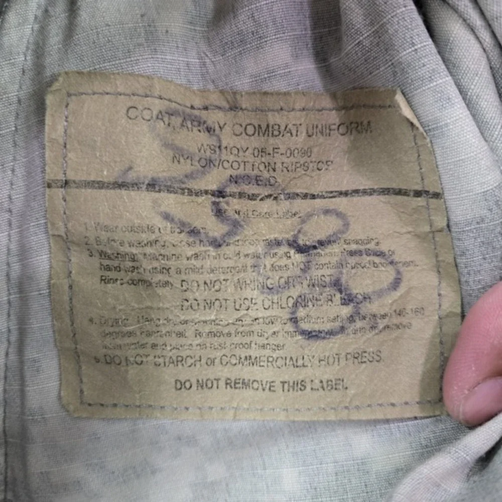 US Army Men Jacket Small Green‎ Digital Camo Combat Coat Military Riptstop